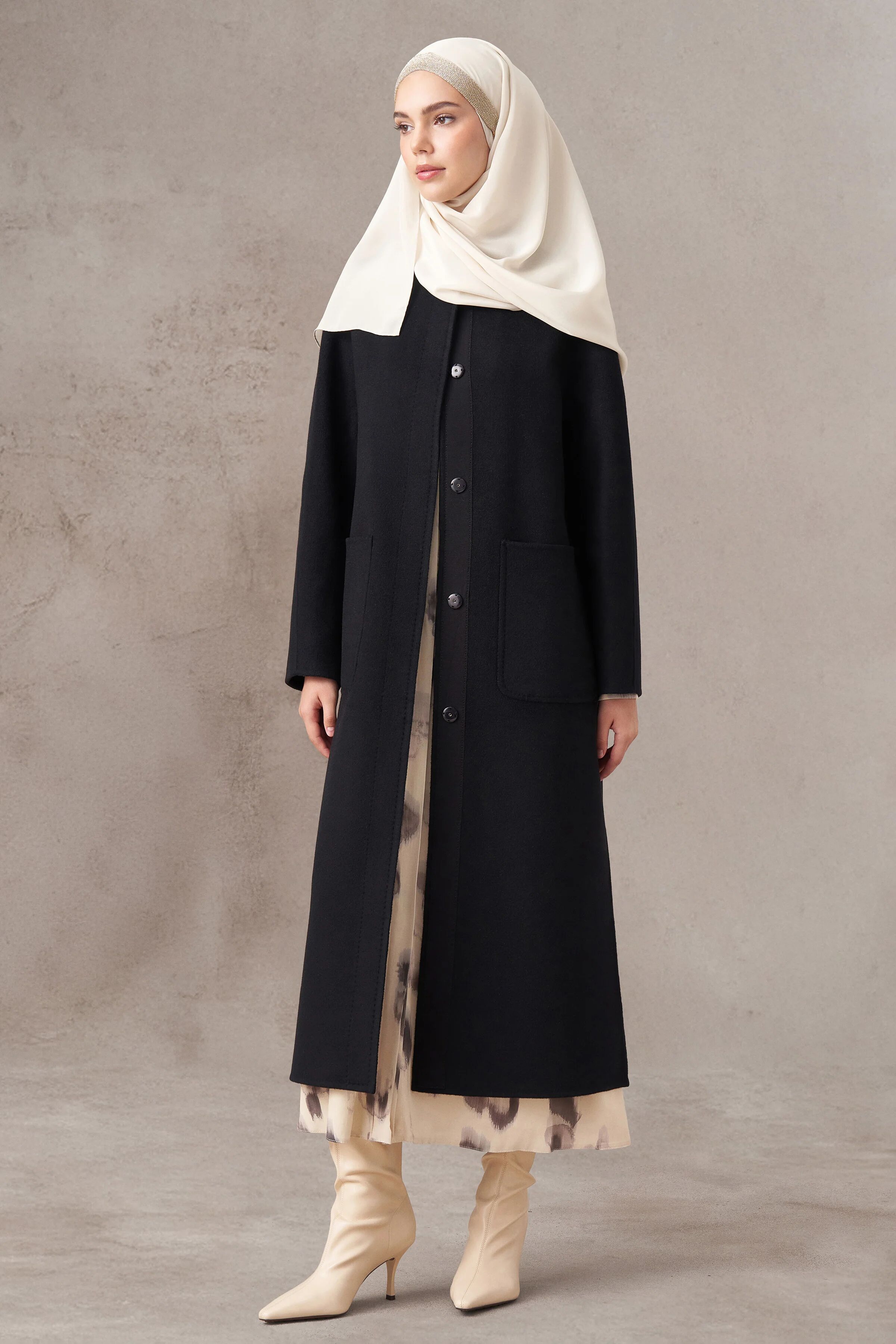 Manteau Fait Main En Laine 100 % Avec Poches Appliquées