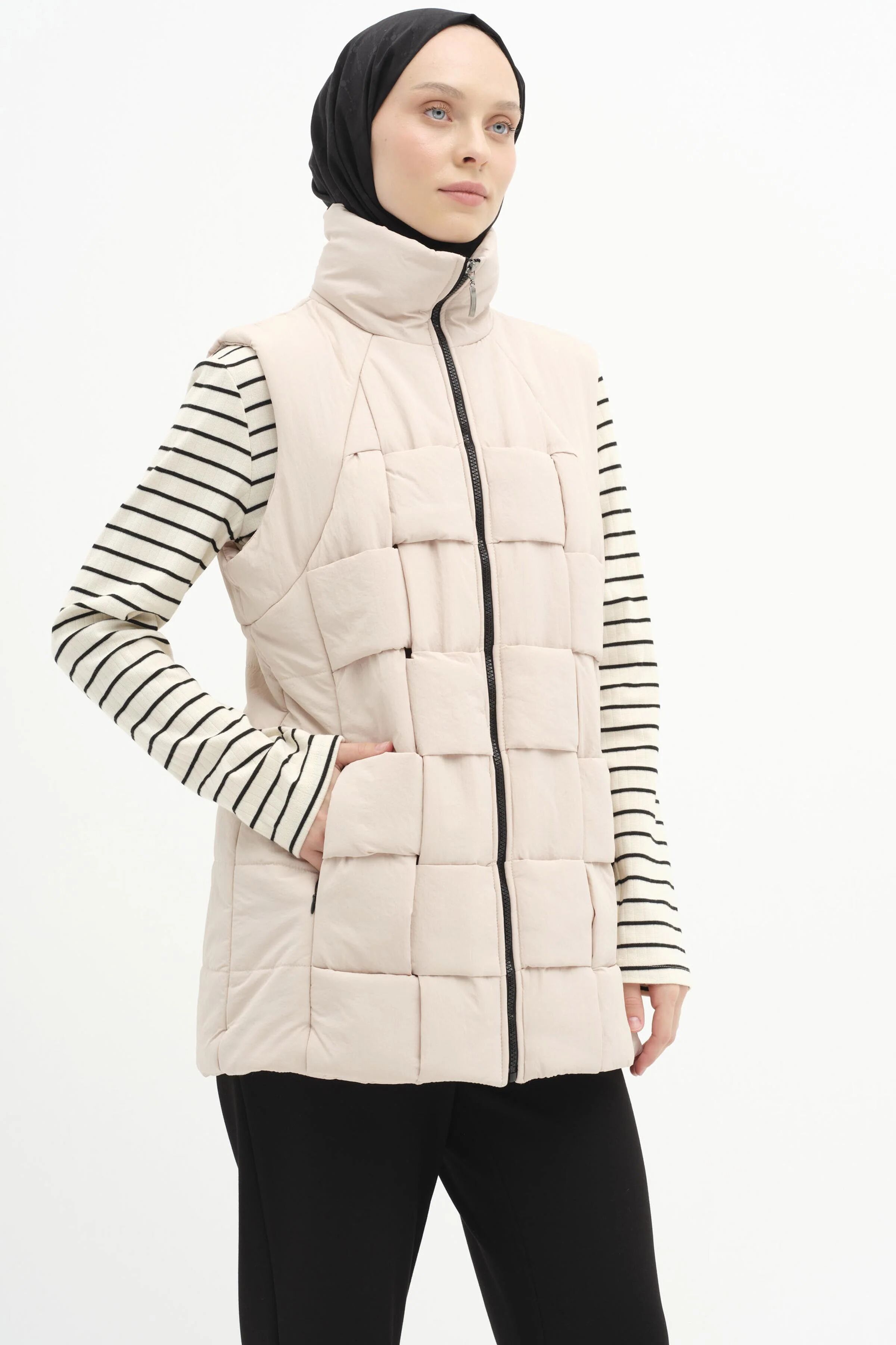 Gilet Matelassé Motif Tricot