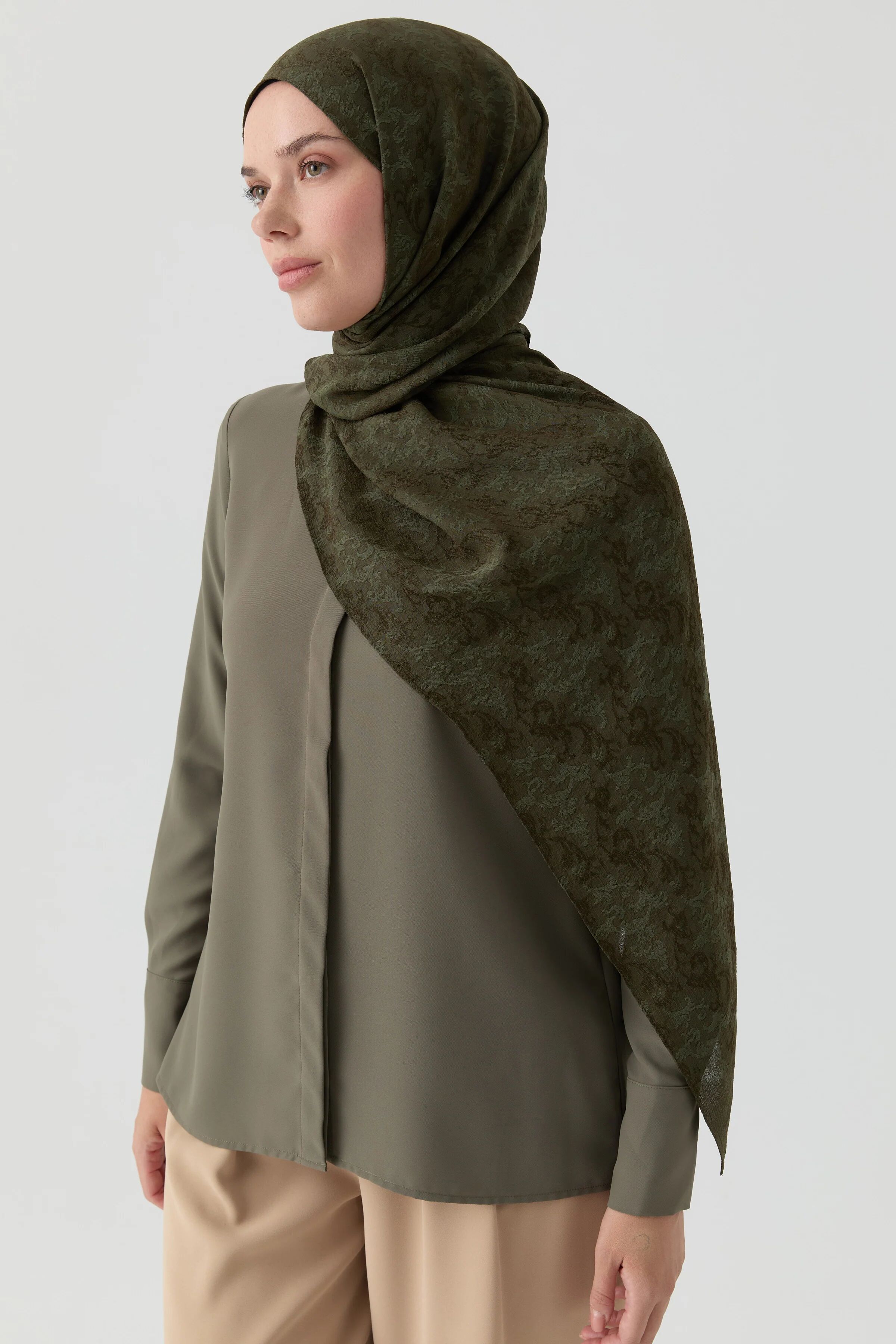 Châle Jacquard À Motifs Naturels