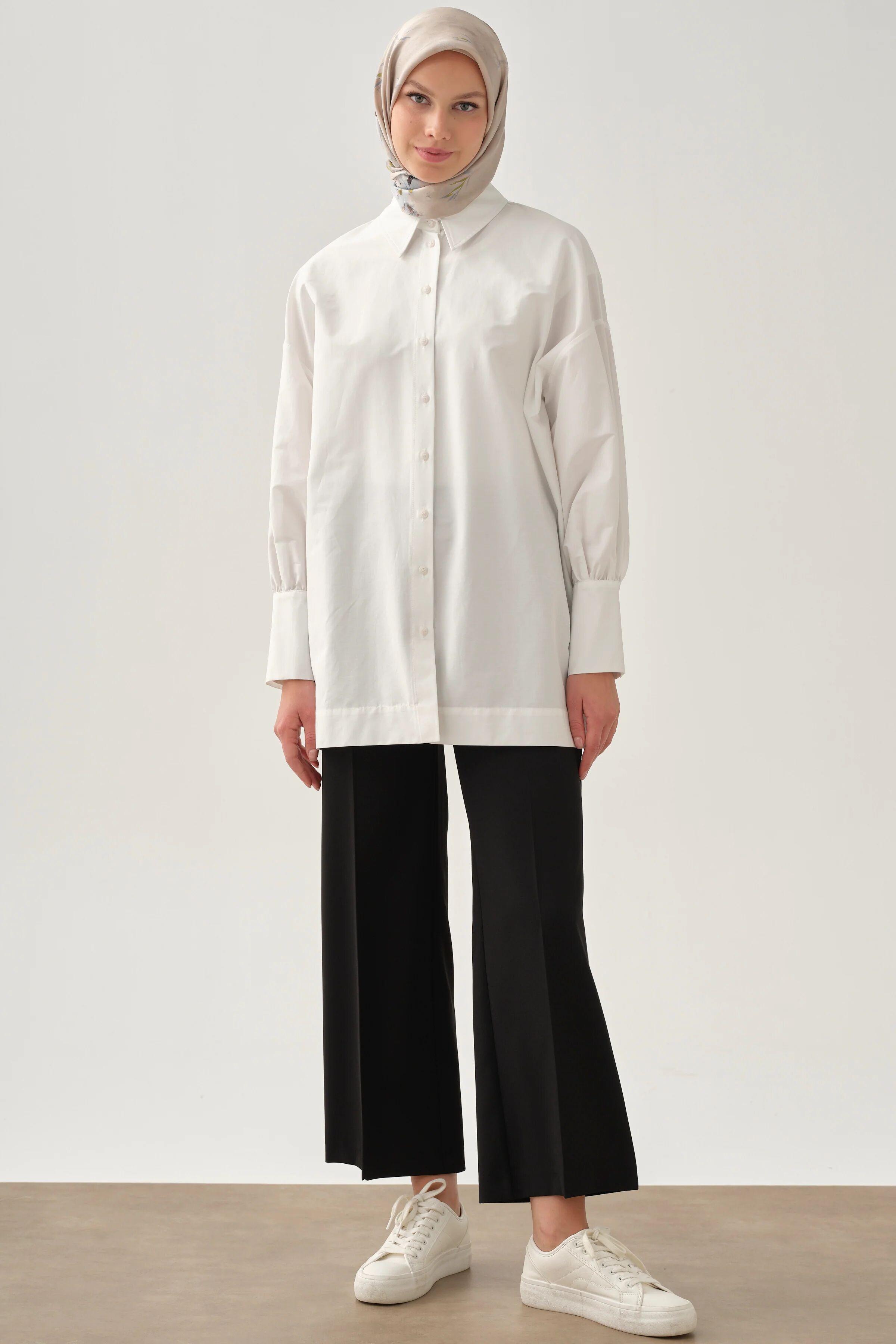 Pantalon Culotte À Taille Élastiquée