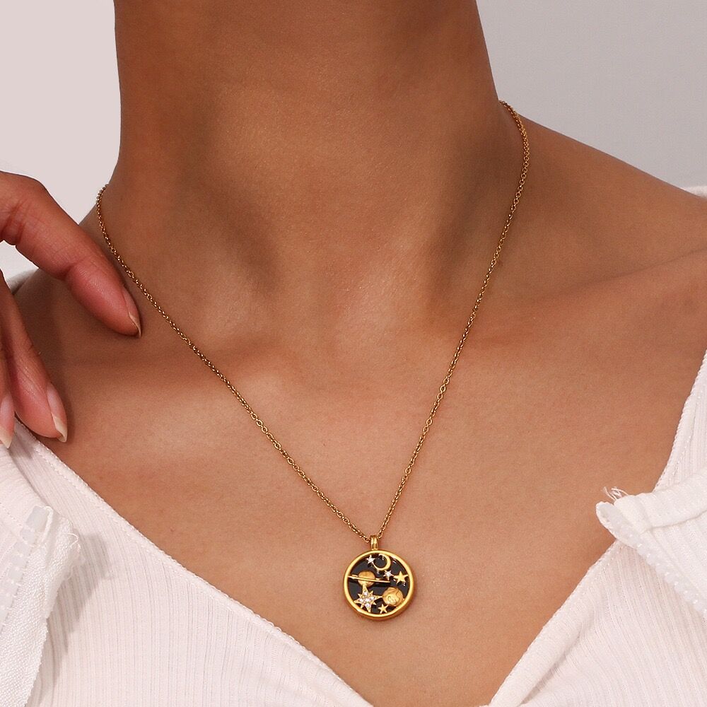 Collier Talisman de Tarot Doré Plaqué Or Cgtr002 thumbnail 2