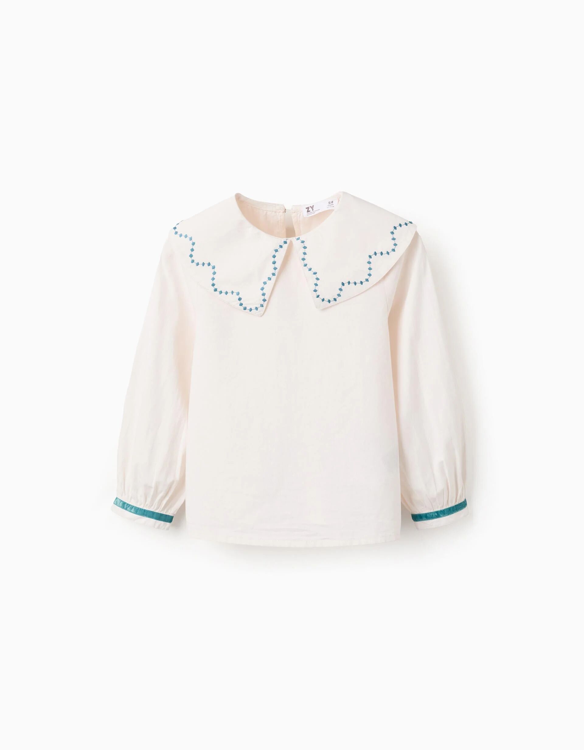 Blouse En Popeline Avec Détails Brodés