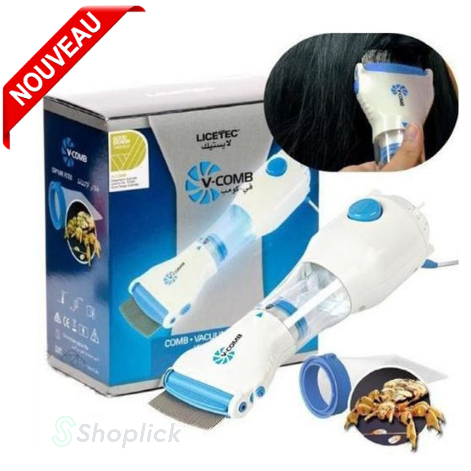 Anti-poux Professionnel – Solution Hygiénique Et Réutilisable V-comb thumbnail 1