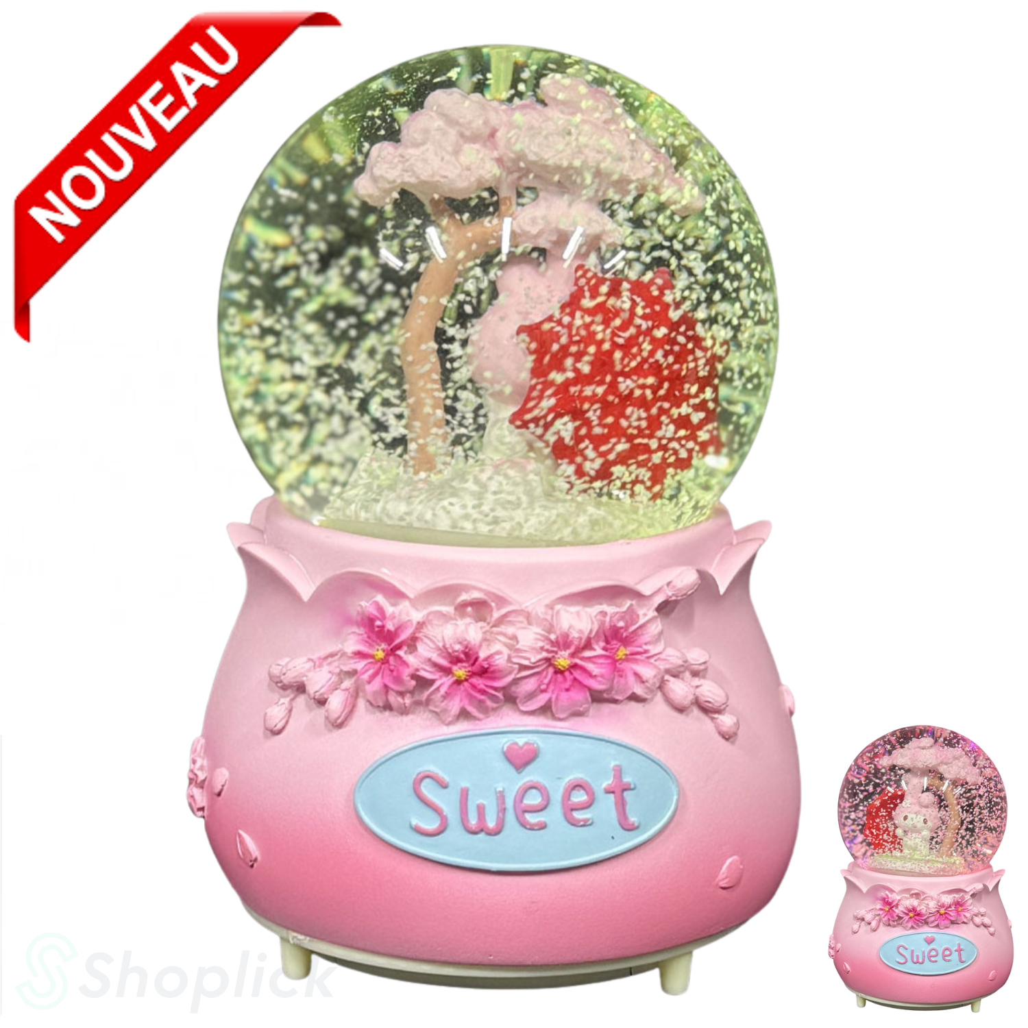 Boule À Neige En Verre Cristal Avec Boîte À Musique Décoration Cadeau thumbnail 1