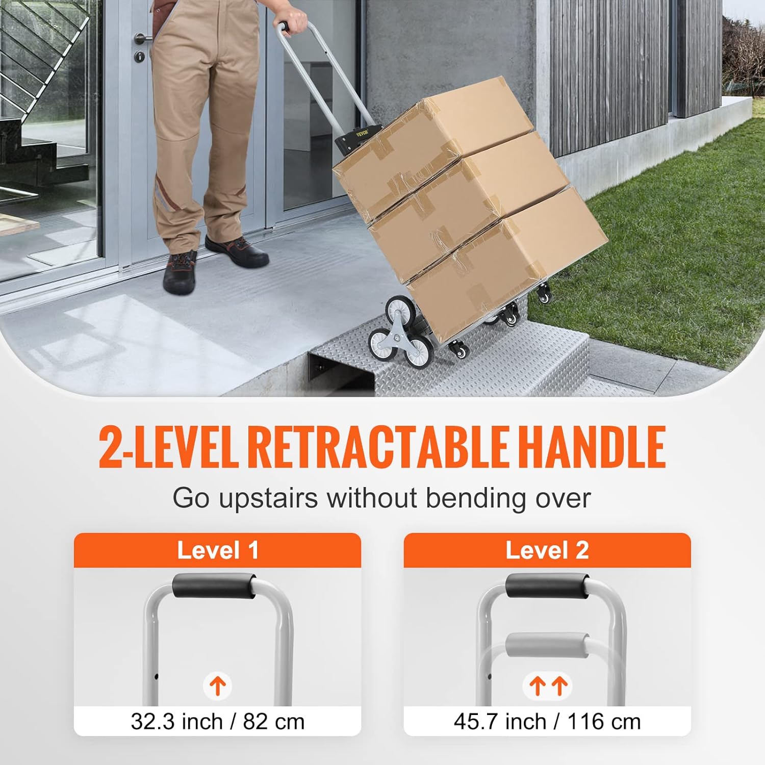 Chariot De Courses Portable En Aluminium Équipé De 6 Roues Et 4 Roulettes Pivotantes Hauteur Réglable Charge 80kg thumbnail 4