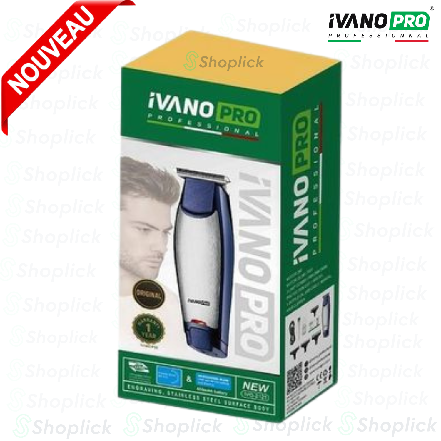 Tondeuse Professionnelle En Acier Inoxydable. Haute Précision, Rechargeable & Silencieuse 90 Min Ivo-5021