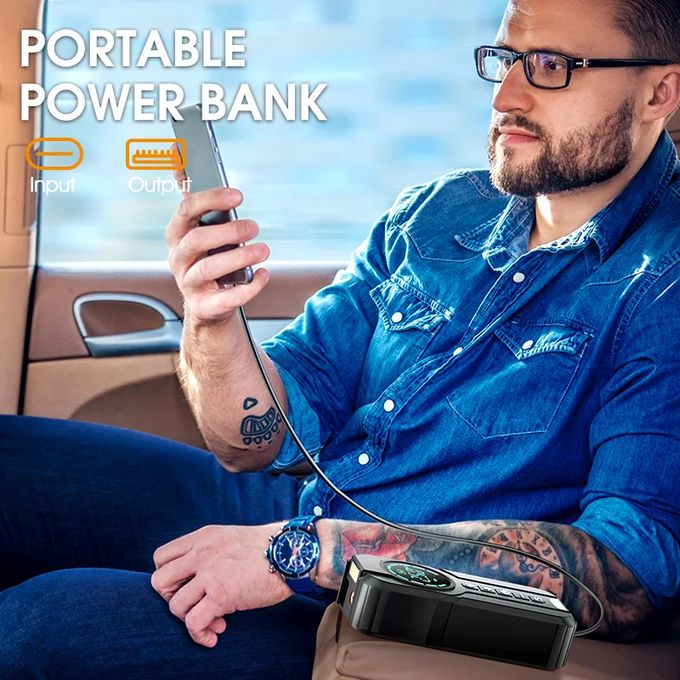 Demarreur De Voiture Avec Gonfleur De Pneus Led, Type C , Usb Alimentation thumbnail 3