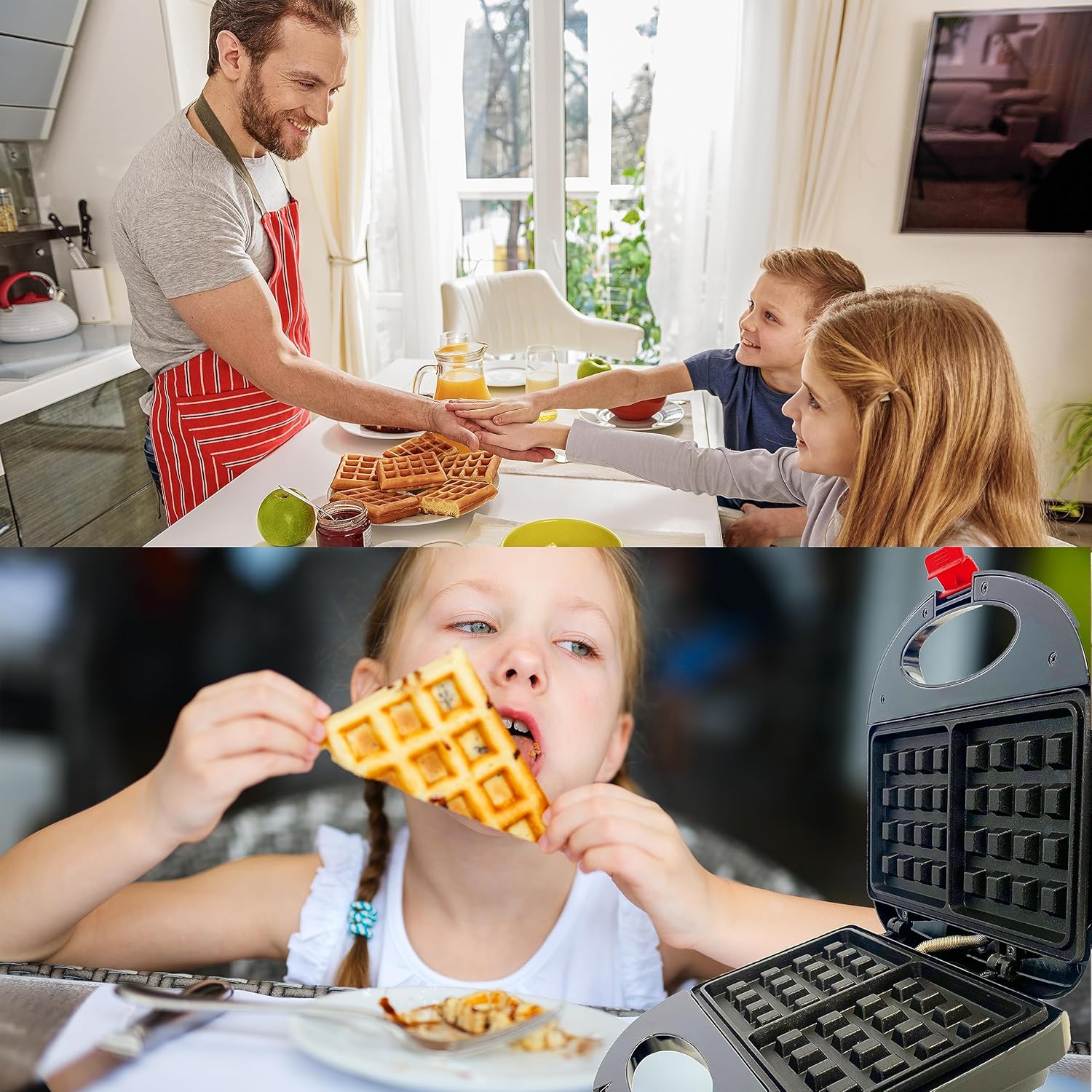 Gaufrier À 2 Gaufres 1000w – Cuisson Rapide Et Homogène thumbnail 4