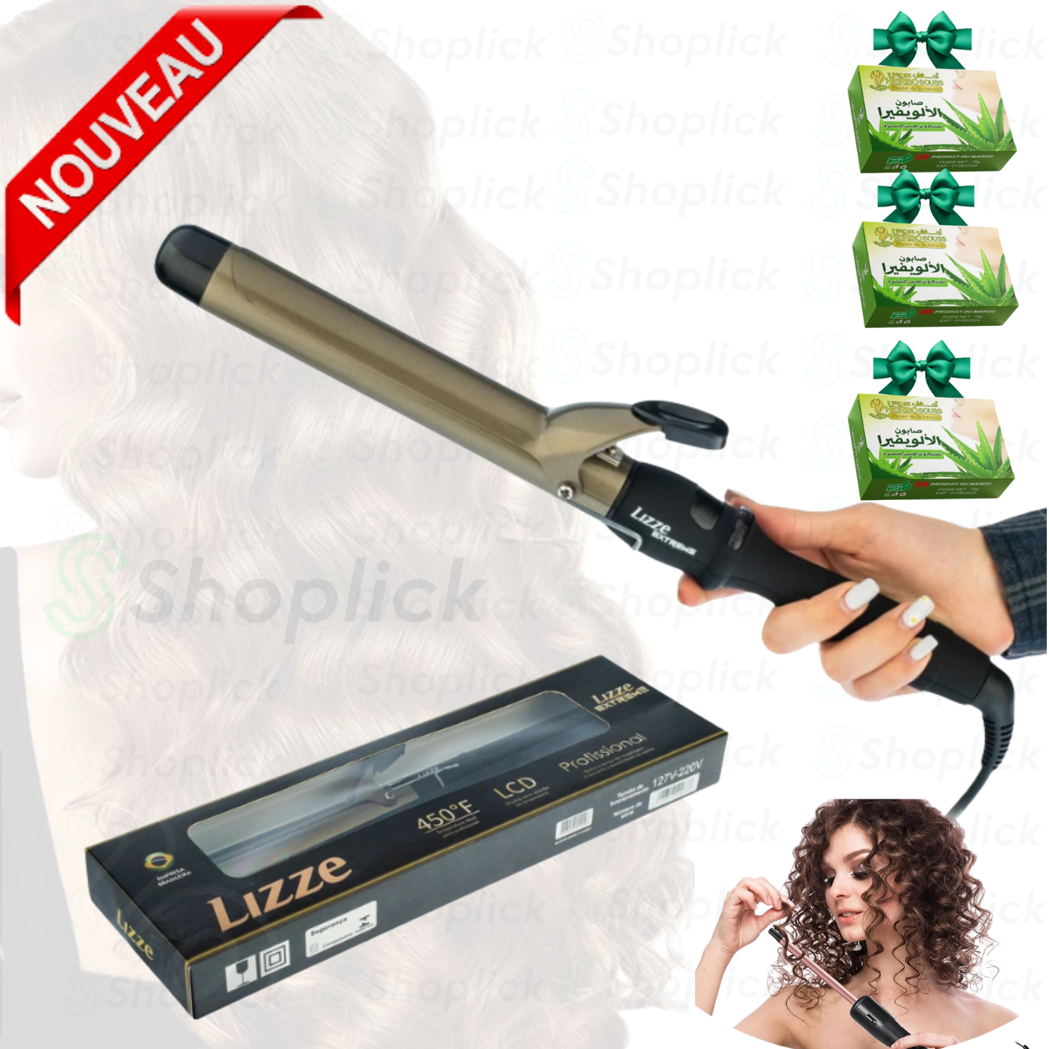 Boucleur Lisseur De Cheveux Fer À Friser Modeleur Lizze Modèle Extreme Diamètre 19 Mm