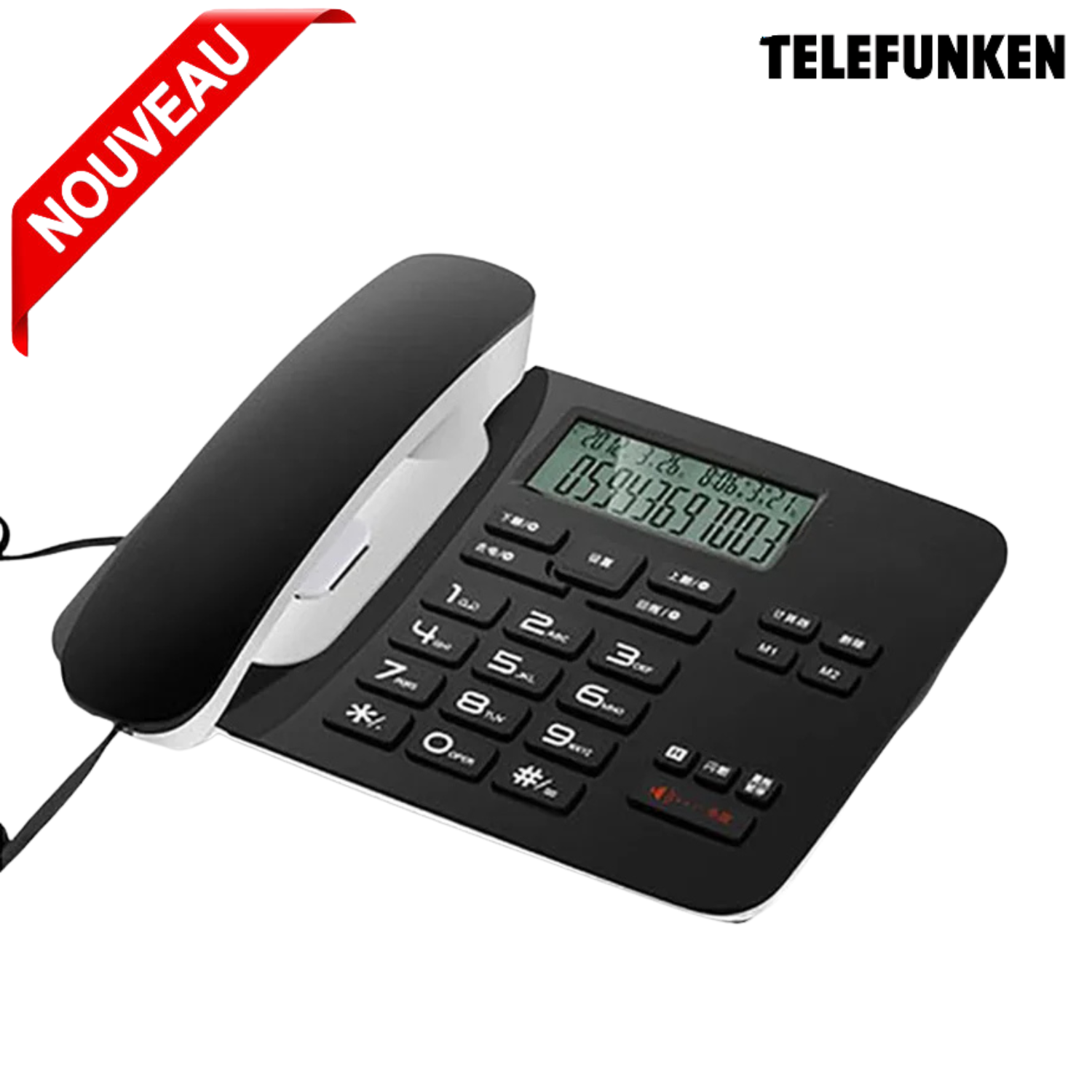Téléphone Fixe Filaire De Bureau Haut-parleur