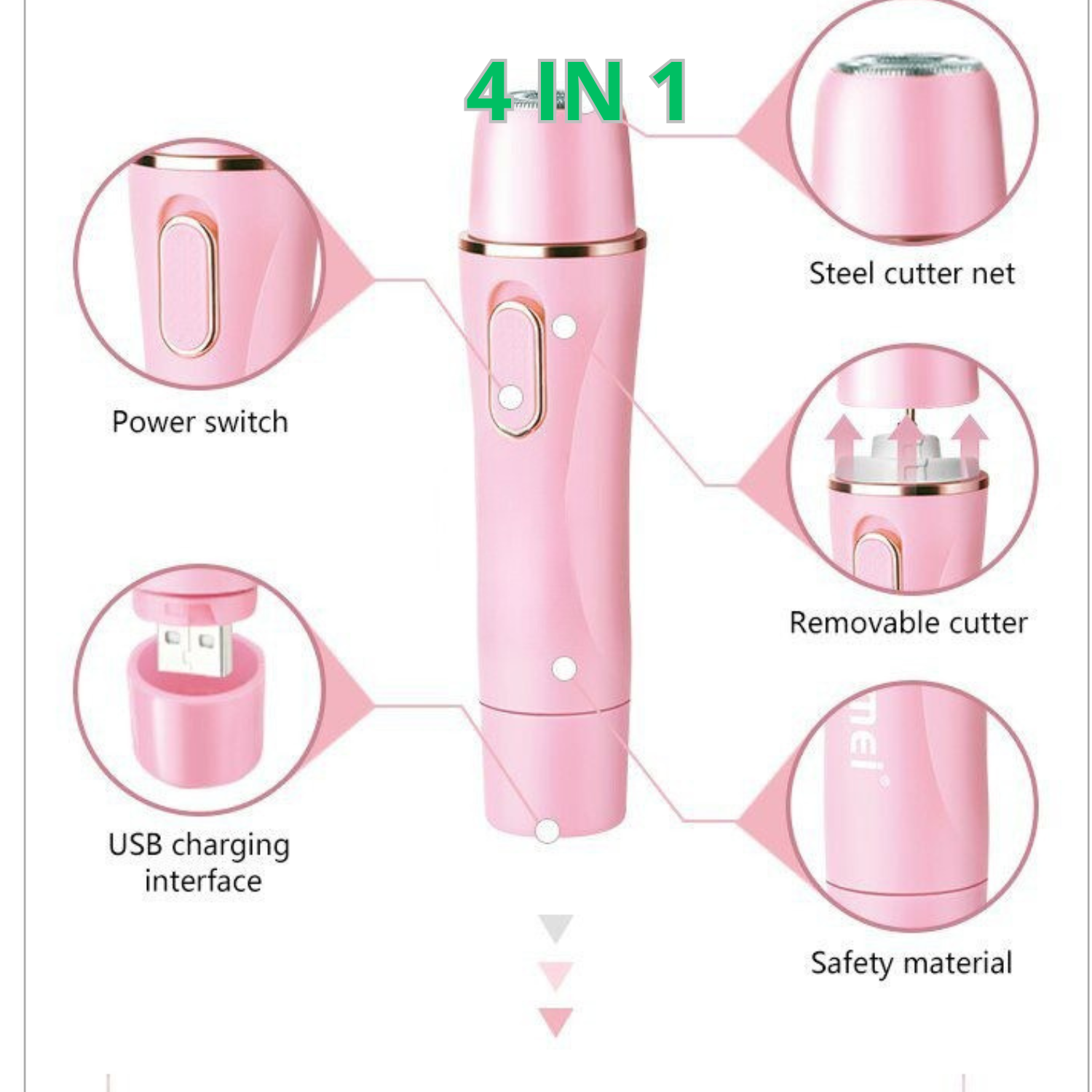 Rasage Électrique 4 En 1, Tondeuse À Sourcils Pour Femmes thumbnail 1