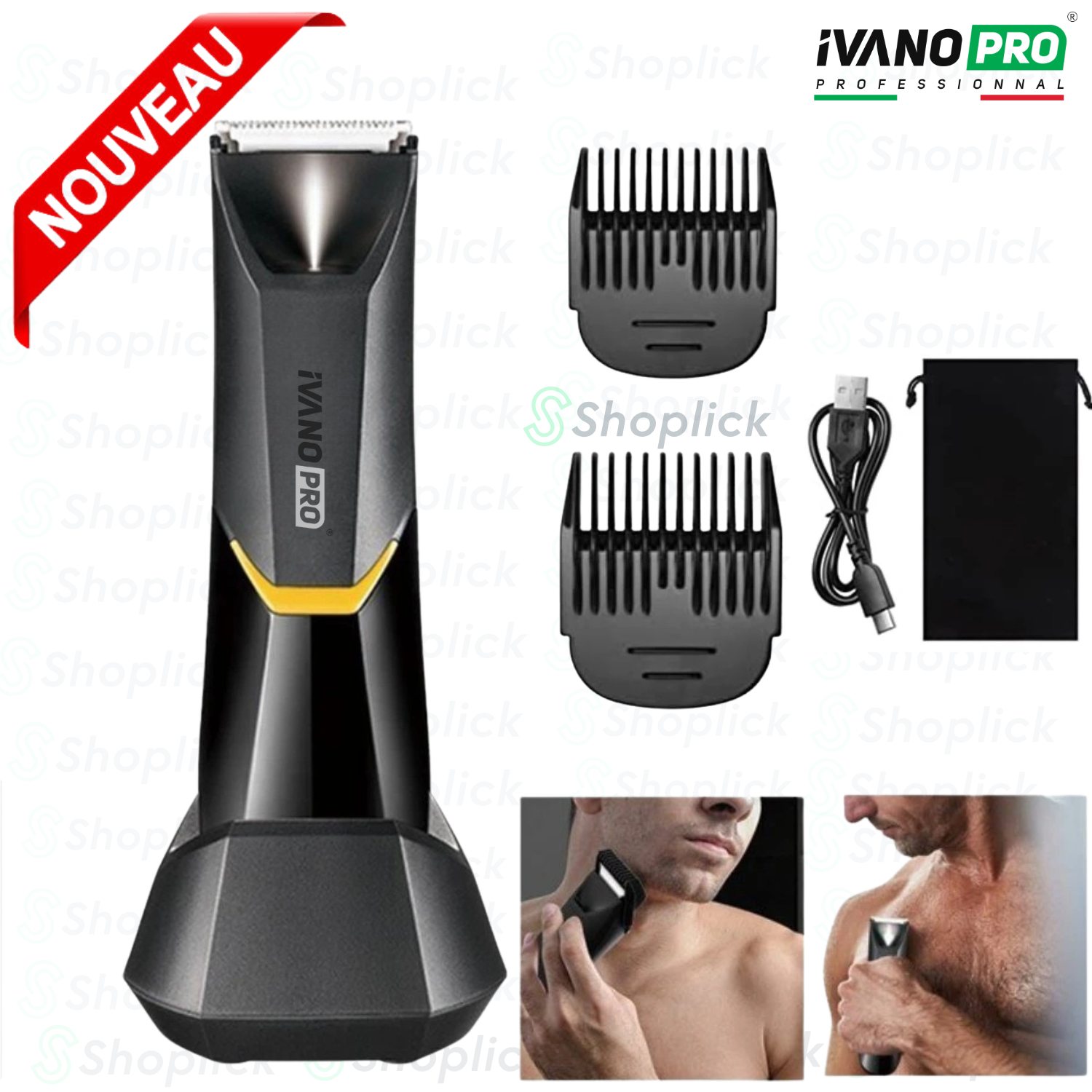 Tondeuse Électrique Professionnelle 4-en-1 Pour Homme