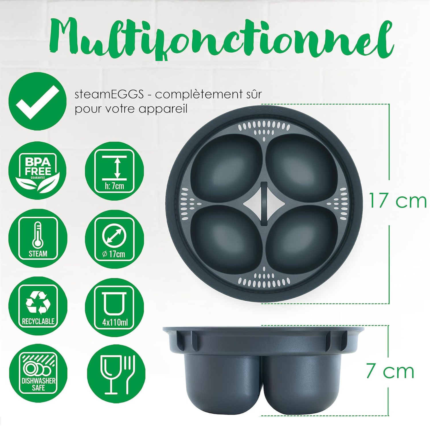 Cuiseur À Œufs 4 En 1 Pour Thermomix – Cuisson Vapeur Facile Et Rapide