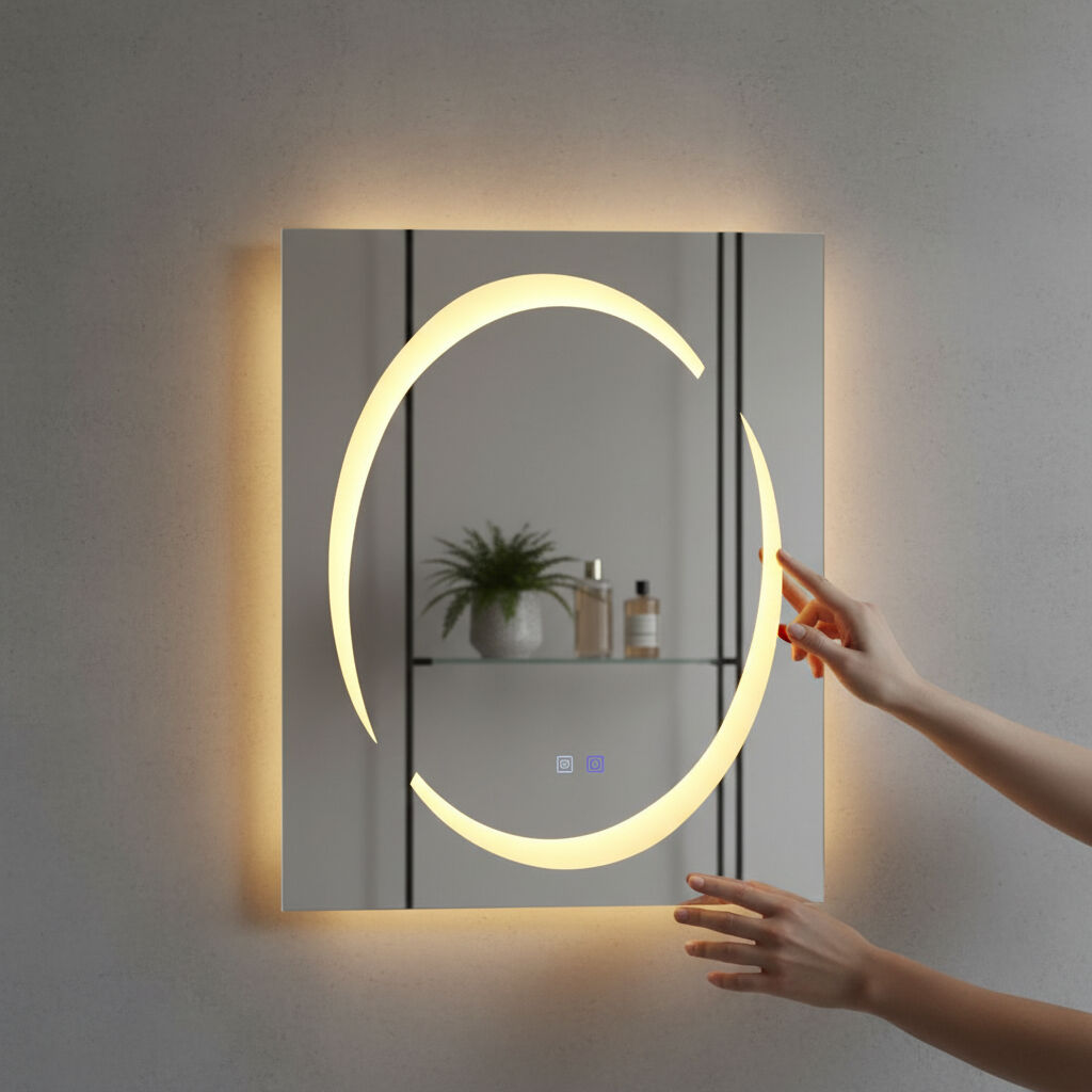 Miroir Mural Led – Éclairage 3 Couleurs, Horloge Intégrée Et Fonction Antibuée