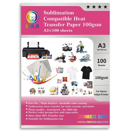 Papier De Transfert Sublimation A3 – 100 Feuilles – 100 G/m² thumbnail 3