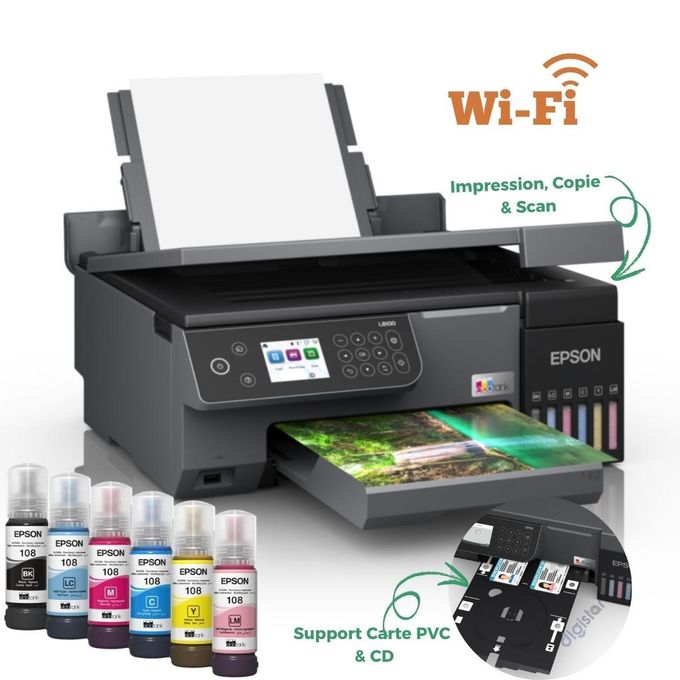 Eco tank L8100 Multifonction Imprimante Photo Et Sur Cartes Pvc / Cd thumbnail 4