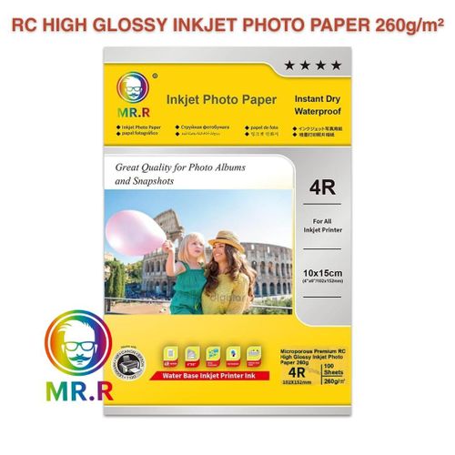Papier Photo Rc Brillant Glossy 260g – 10x15 Cm (4r)