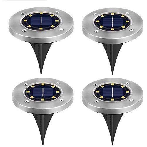 Lot De 4 Lampes Solaires De Jardin, 8 Led Étanches Ip65 Pour Pelouse & Allée thumbnail 4