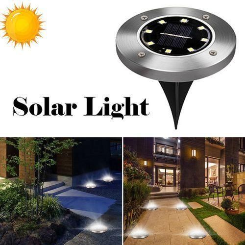 Lot De 4 Lampes Solaires De Jardin, 8 Led Étanches Ip65 Pour Pelouse & Allée