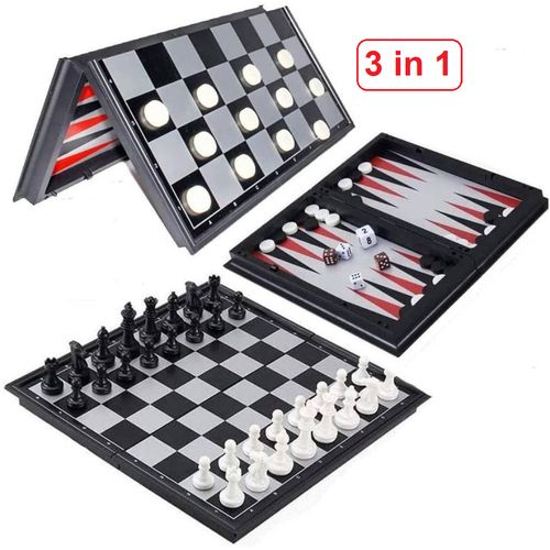 Jeu Déchecs 3 En 1 Pour Enfants Et Adultes, Jeu De Backgammon Avec Échiquier