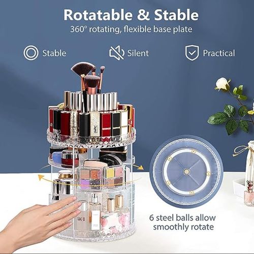 Organiseur De Maquillage Rotatif À 360°, Support Rotatif Réglable