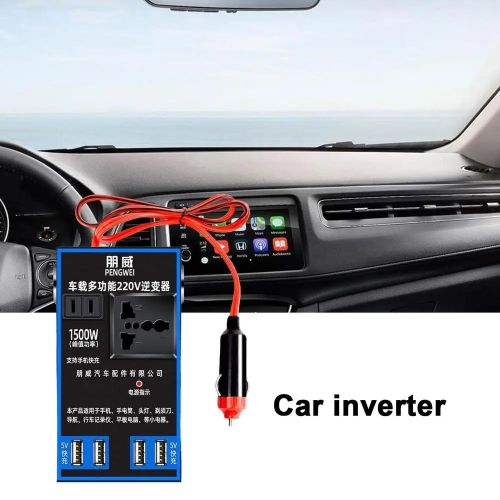 Onduleur De Voiture 1500w - 12v/24v Vers 220v Ac Avec Prises Et 4 Ports Usb