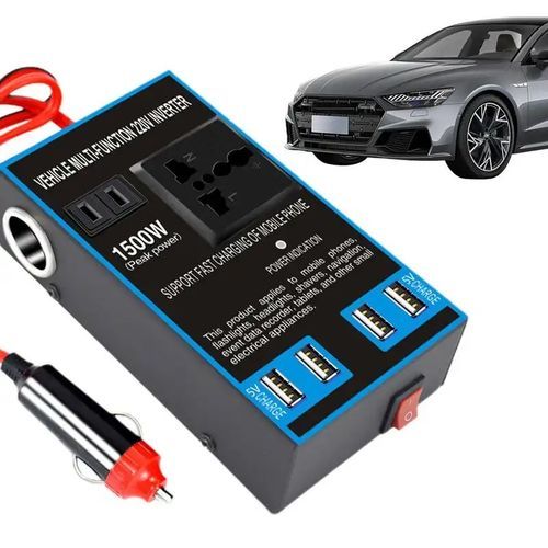 Onduleur De Voiture 1500w - 12v/24v Vers 220v Ac Avec Prises Et 4 Ports Usb