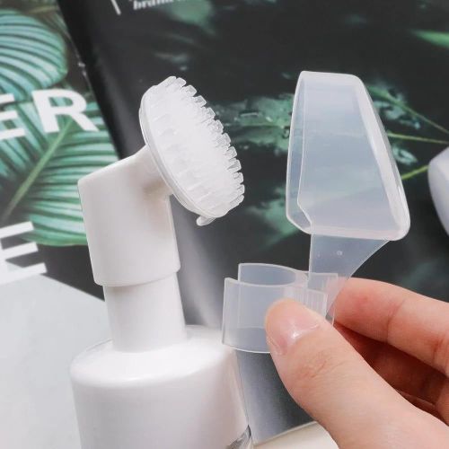 Flacon Moussant Avec Brosse En Silicone, Bouteille Vide Rechargeable Pour Nettoyant Visage