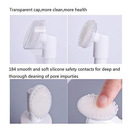 Flacon Moussant Avec Brosse En Silicone, Bouteille Vide Rechargeable Pour Nettoyant Visage thumbnail 4