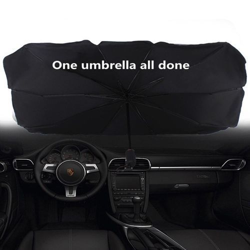 Couvre Pare-brise Parapluie Pliable En Titane Et Argent, Bloc De Lumière, Rayons Ultraviolets thumbnail 4