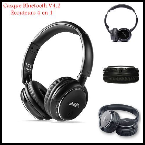 Casque Bluetooth Sans Fil Q1 Avec Micro, Carte Mémoire