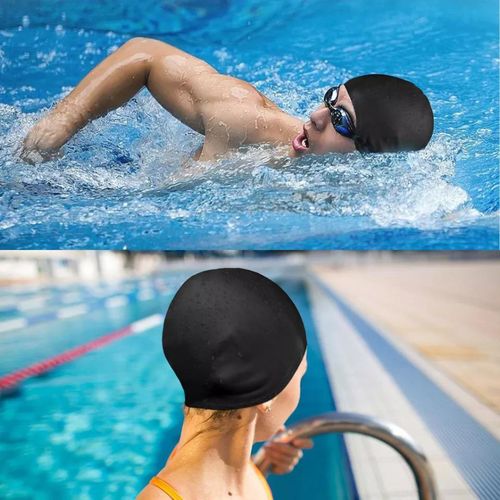 Bonnet De Natation Unisexe En Silicone Élastique, Imperméable Et Durable thumbnail 2