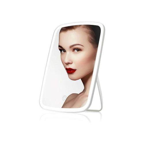 Miroir De Courtoisie Avec Lumière Ajustable, Usb Rechargeable, Écran Tactile