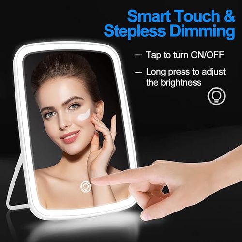 Miroir De Courtoisie Avec Lumière Ajustable, Usb Rechargeable, Écran Tactile thumbnail 3