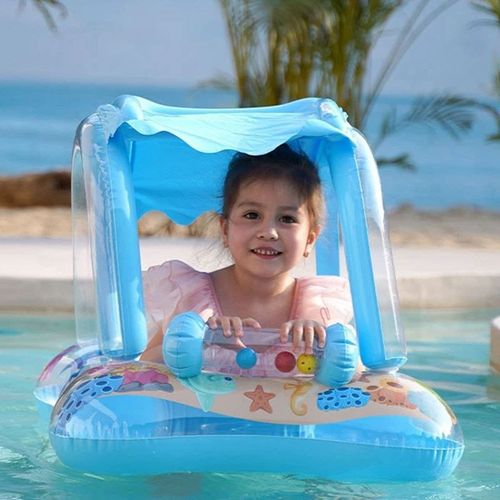 Bouée De Natation Pour Bébé, Flotteur Gonflable Avec Pare-soleil, Pour Piscine