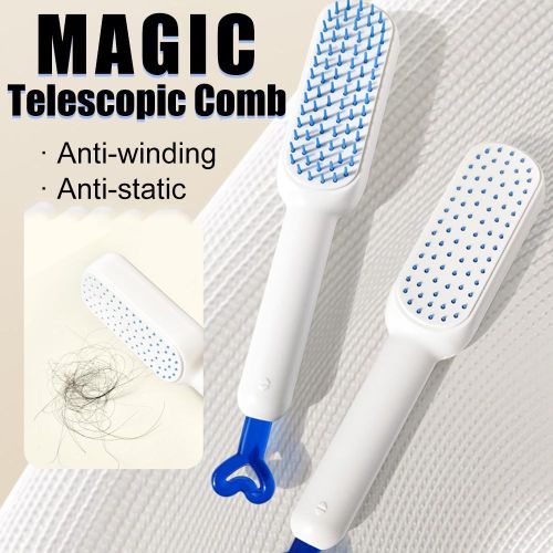 Brosse À Cheveux Autonettoyante Avec Dents Rétractables, Peigne De Massage Antistatique Pour Tous Les Types De Cheveux