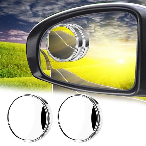 2pcs Miroir Rétroviseur Réglable Pour Voiture, Miroir Convexe Grand Angle 360°