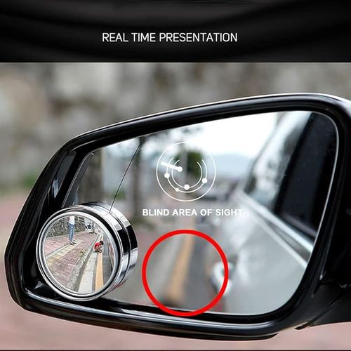 2pcs Miroir Rétroviseur Réglable Pour Voiture, Miroir Convexe Grand Angle 360° thumbnail 3