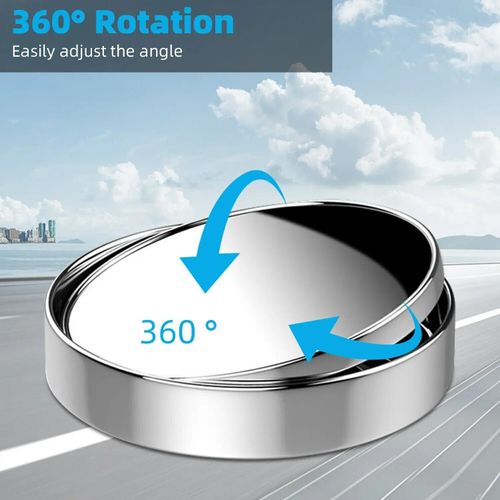 2pcs Miroir Rétroviseur Réglable Pour Voiture, Miroir Convexe Grand Angle 360° thumbnail 4