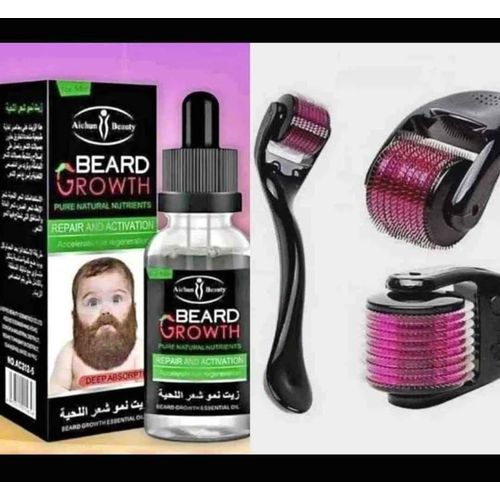 Pack Huile Croissance Barbe + Derma Roller, Accélérateur Naturel De Pousse Barbe & Cheveux thumbnail 4