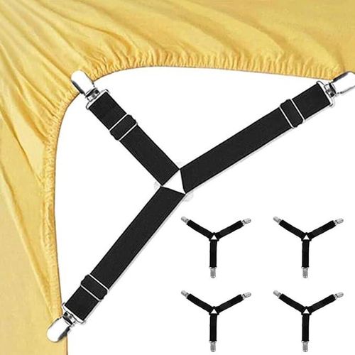 Lot De 4 Sangles Élastiques Pour Draps, Fixation Solide Et Réglable Sous Le Matelas