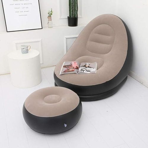 Chaise Longue Gonflable De Luxe Avec Repose-pieds Pour Intérieur Et Extérieur thumbnail 2