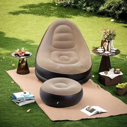 Chaise Longue Gonflable De Luxe Avec Repose-pieds Pour Intérieur Et Extérieur thumbnail 3