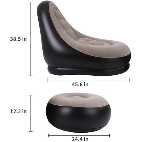 Chaise Longue Gonflable De Luxe Avec Repose-pieds Pour Intérieur Et Extérieur thumbnail 4