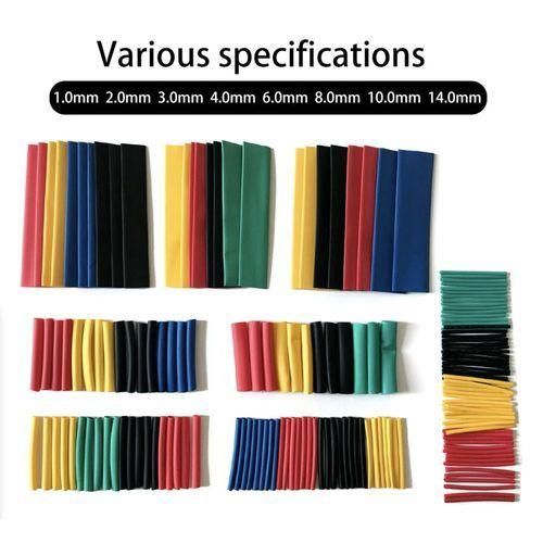 Kit De 328 Pièces De Gaines Thermo Rétractables En Polyoléfine, 8 Tailles, Multicolores Et Noirs, Manchons De Câbles thumbnail 3