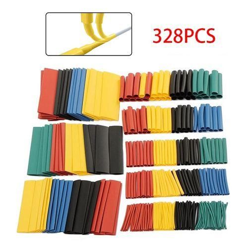Kit De 328 Pièces De Gaines Thermo Rétractables En Polyoléfine, 8 Tailles, Multicolores Et Noirs, Manchons De Câbles