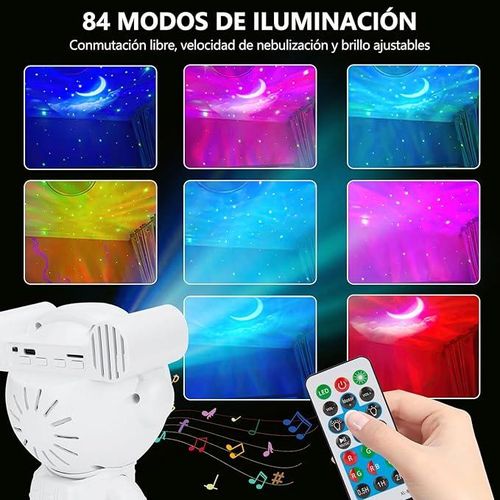 Projecteur Spatial Détoiles Dastronaute – Lampe De Chambre Avec Haut-parleur Bluethooth Et Télécommande