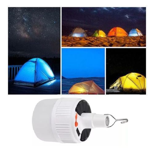 Lampe Solaire Led Avec Câble Usb, Ampoule Pour Camping Rechargeable