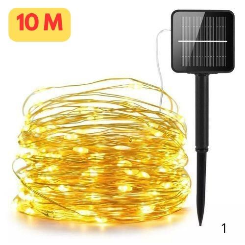Guirlande Lumineuse Solaire Étanche - 10m, 80 Led Pour Jardin, Terrasse Et Fêtes