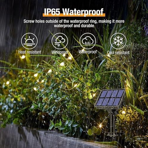 Guirlande Lumineuse Solaire Étanche - 10m, 80 Led Pour Jardin, Terrasse Et Fêtes thumbnail 4